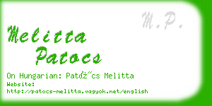 melitta patocs business card